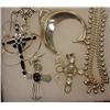 Image 2 : LOT OF STERLING SILVER JEWELRY - Incl. Crosses