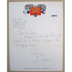 VINTAGE TIM HOLST HANDWRITTEN LETTER ON RINGLING B