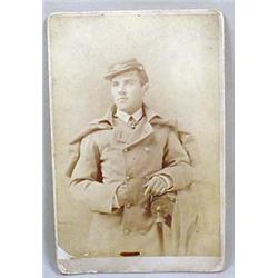 CIVIL WAR ERA CABINET CARD PHOTO OF A SOLDIER W/ K