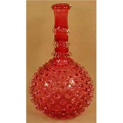 VINTAGE CRANBERRY GLASS BARBER BOTTLE - Approx. 7 