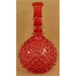 VINTAGE CRANBERRY GLASS BARBER BOTTLE - Approx. 7"