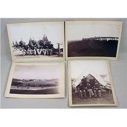 LOT OF 4 RARE 1892 CIVIL WAR RE-ENACTMENT PHOTOS O