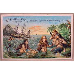 VICTORIAN TRADE CARD - AYER'S HAIR VIGOR - MERMAID