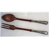 Image 2 : VINTAGE TOWLE STERLING SILVER AND WOOD SERVING FOR
