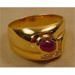 DIAMOND AND RUBY LADIES RING - Diamonds Tested. Ri