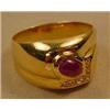 Image 1 : DIAMOND AND RUBY LADIES RING - Diamonds Tested. Ri