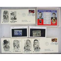 LOT OF VINTAGE 1ST DAY COVERS, STAMPS AND COINS - 