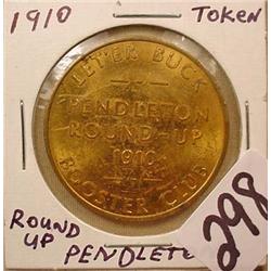 1910 PENDLETON ROUND-UP LET ER BUCK TOKEN - Approx