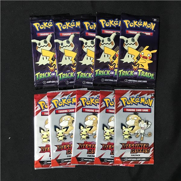 LOT OF 10 POKEMON TCG BOOSTER PACKS 5 X TRICK OR TRADE AND 5 X DESTINED RIVALS