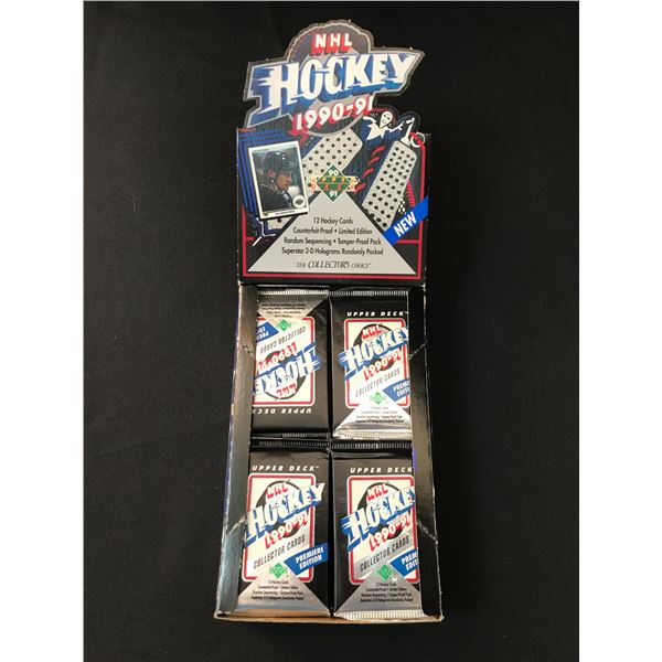 1990-91 UPPER DECK NHL HOCKEY OPEN BOX WITH SEALED PACKS