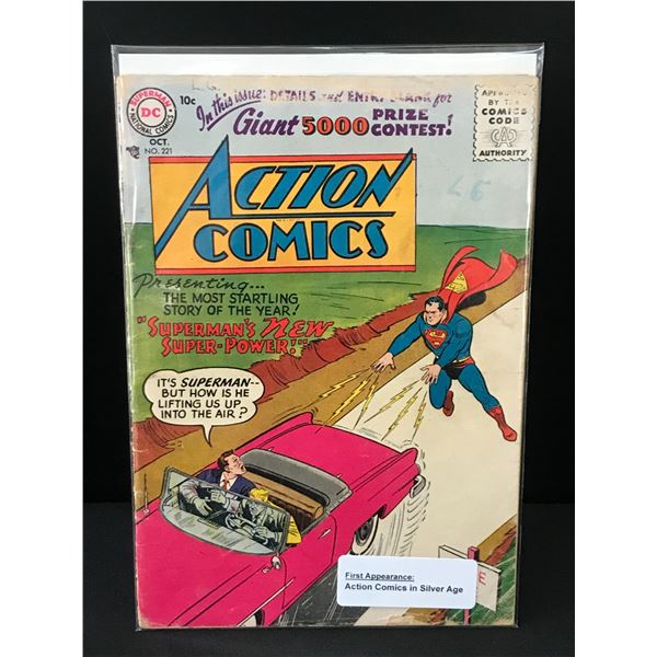 ACTION COMICS #221 FIRST APPEARANCE ACTION COMICS IN SILVER AGE - DC COMICS