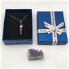 Image 1 : RAW AMETHYST AND AMETHYST NECKLACE LOT