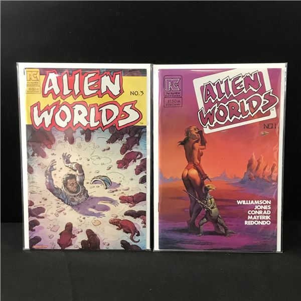 LOT OF 2 ALIEN WORLDS COMICS #1 & #3 - PC COMICS