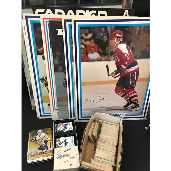 LOT OF HOCKEY MEMORABILIA INCLUDING TRADING CARDS