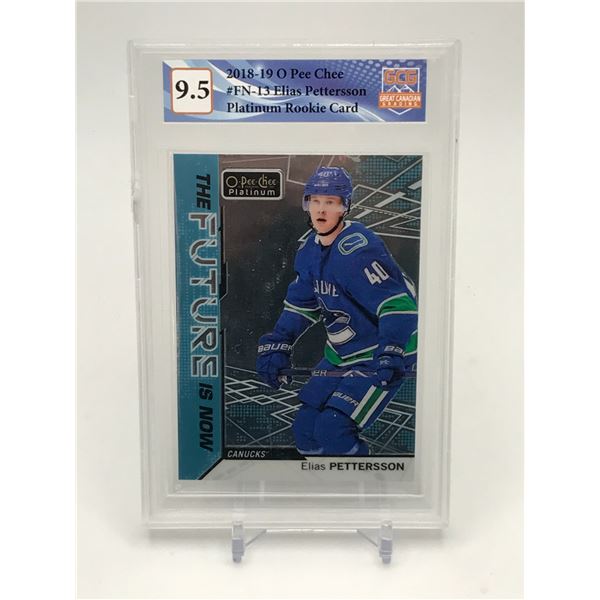 2018-19 OPC ELIAS PETTERSSON PLATINUM ROOKIES CARD - GCG GRADE 9.5