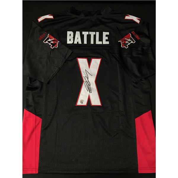 BILL GOLDBERG SIGNED MATTLE X THE LONGEST YARD FOOTBALL JERSEY - KB COA