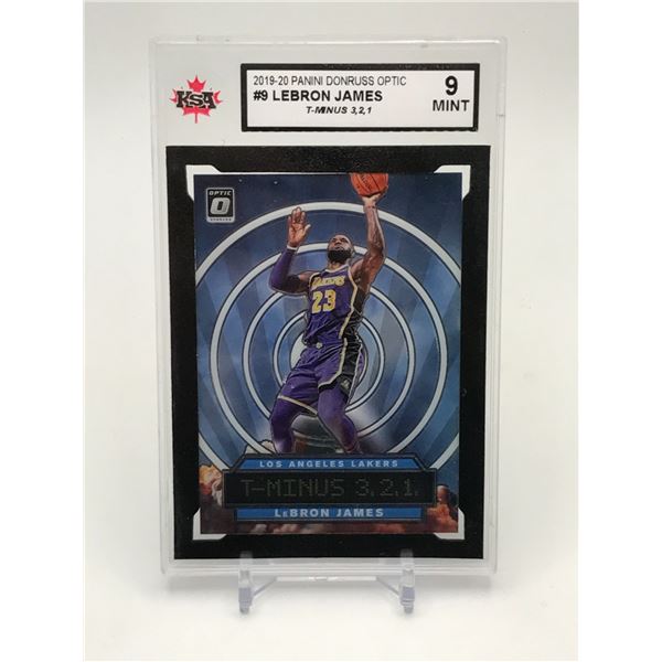 2019-20 PANINI DONRUSS OPTIC LEBRON JAMES TRADING CARD - KSA GRADE 9