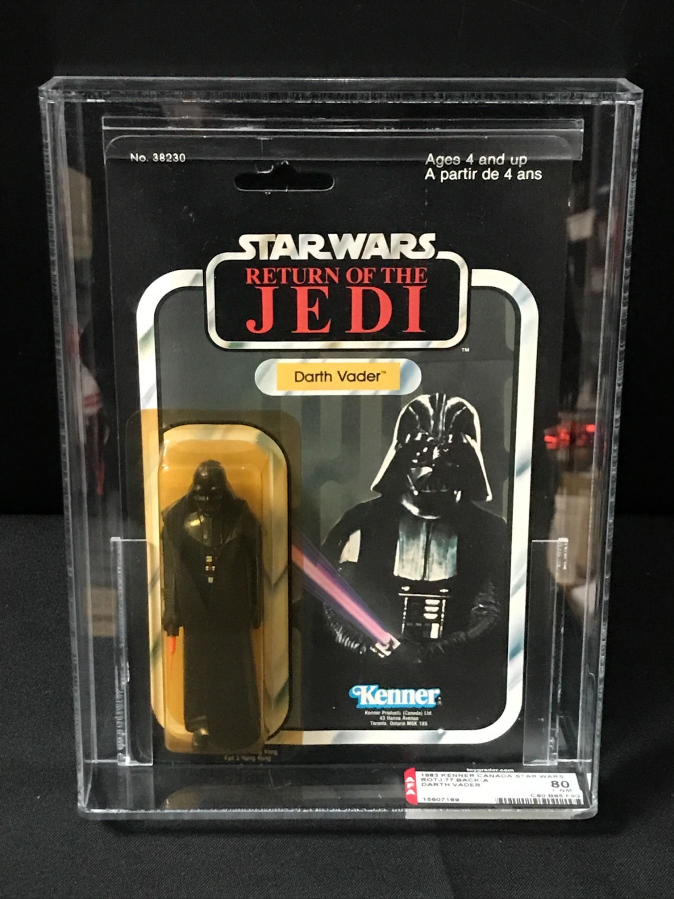 AFA GRADED 80 KENNER Star Wars RETURN OF THE JEDO DARTH VADER ACTION ...