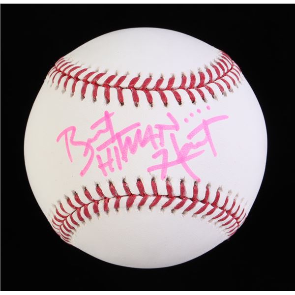 BRET THE HITMAN HART SIGNED BASEBALL - JSA COA
