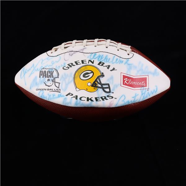 SUPERBOWL 1 CHAMPION PACKERS TEAM SIGNED FOOTBALL (STARR,HORNUNG,KRAMER (BECKETT COA