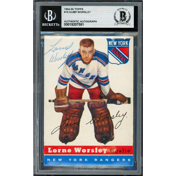 1954-55 TOPPS GUMP WORSLET SIGNED TRADING CARD - BECKETT COA