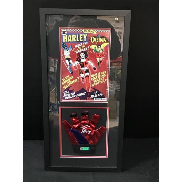 MARGOT ROBBIE SIGNED HARLEY QUINN 12 X 22 DISPLAY (CELEBROTY AUTHENTICS COA)