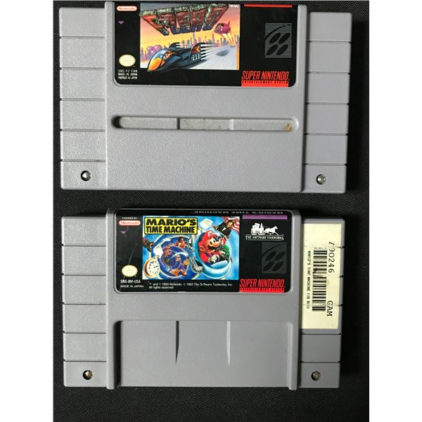SUPER NINTENDO VIDEO GAME LOT F ZERO/MARIOS TIME MACHINE
