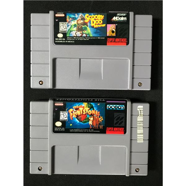 SUPER NINTENDO VIDEO GAME LOT SCOOBY DOO / THE FLINTSTONES
