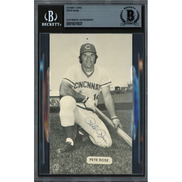 PETE ROSE SIGNED EXHIBIT CARD - BECKETT COA
