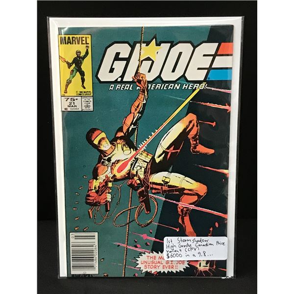 G.I JOE #21 1ST STORM SHADOW CANADIAN PRICE VARIANT - MARVEL COMICS