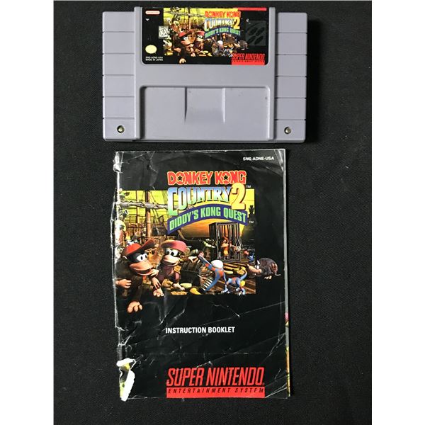 DONKEY KONG COUNTRY II SUPER NINTENDO VIDEO GAME WITH MANUAL