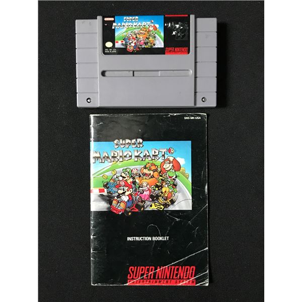SUPER MARIO KART SUPER NINTENDO VIDEO GAME WITH MANUAL