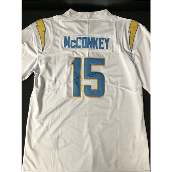 LADD MCCONKEY AND JUSTIN HERBERT SIGNED Los Angeles CHARGERS JERSEY - ACE COA