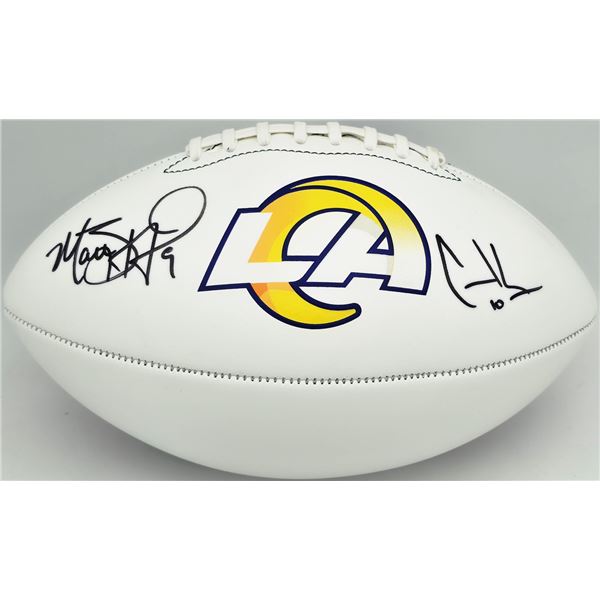 MATTHEW STAFFORD AND COOPER KUPP SIGNED RAMS FOOTBALL (FANATICS COA)