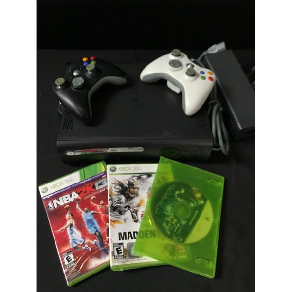 XBOX 360 COMPLETE CONSOLE WITH CONTROLLERS AND GAMES