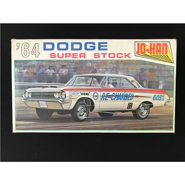 RARE VINTAGE JO HAN DODGE SUPER STOCK BY JO-HAN MODEL KIT IN ORIGINAL PACKAGING