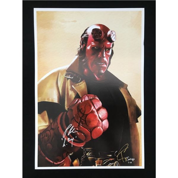 RON PEARLMAN SIGNED HELLBOY MINI POSTER - WWOC COA