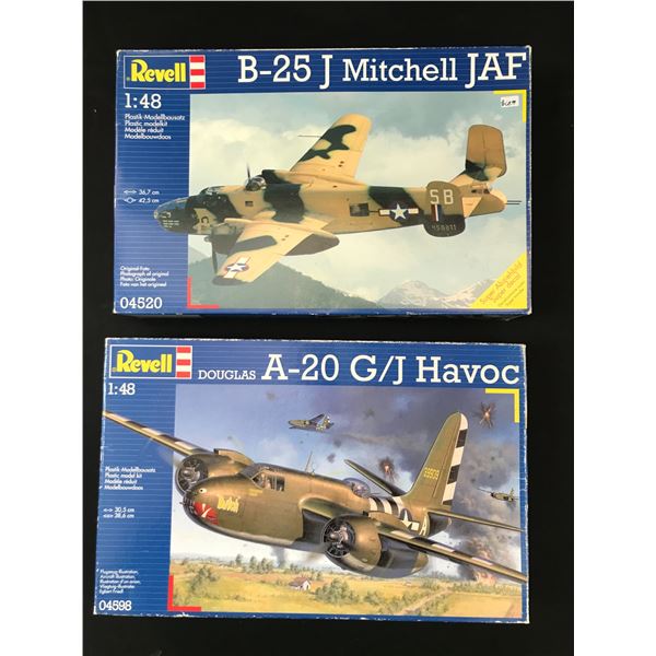 LOT OF 2 REVELL HOBBY MILITARY MODEL AIRPLANE KITS IN ORIGINAL PACKAGING