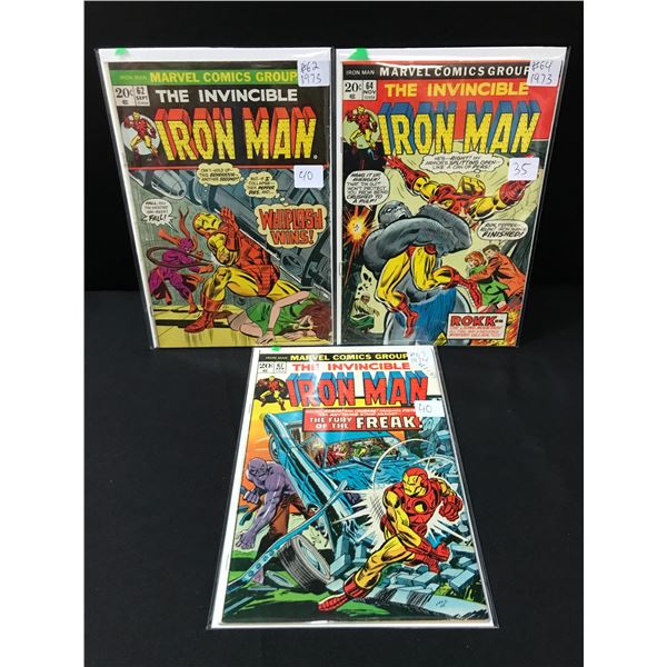 LOT OF 3 INVINCIBLE IRON MAN COMICS (1973/73) - MARVEL COMICS