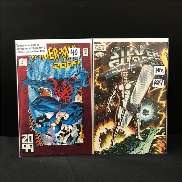 LOT OF 2 MARVEL #1 COMICS - SPIDERMAN 2099 AND SILVER SURFER
