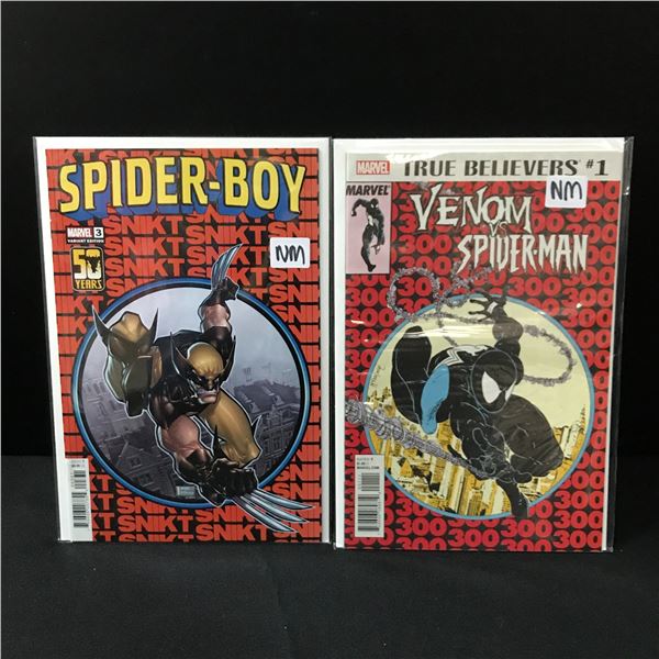 LOT OF 2 MARVEL #1 COMICS - SPIDERBOY AND VENOM VS SPIDERMAN