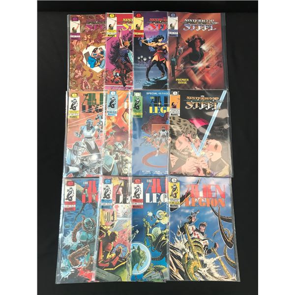 LOT OF SISTERHOOD OF STEEL AND ALIEN LEGION COMICS - ECLIPSE AND MARVEL COMICS