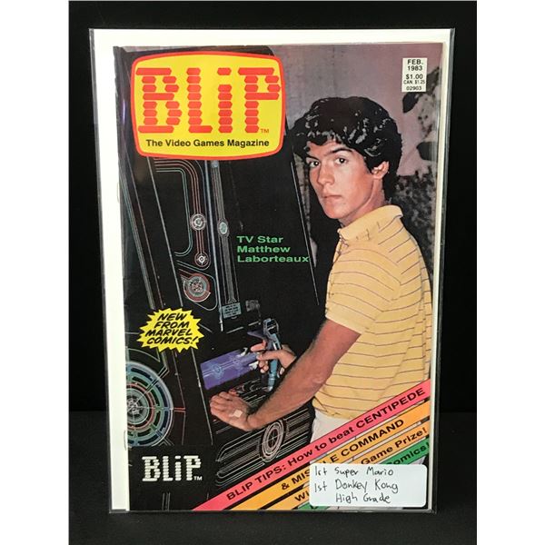BLIP THE VIDEO GAMES MAGAZINE FEB 1983  1ST MARIO AND 1ST DONKET KONG - MARVEL COMICS
