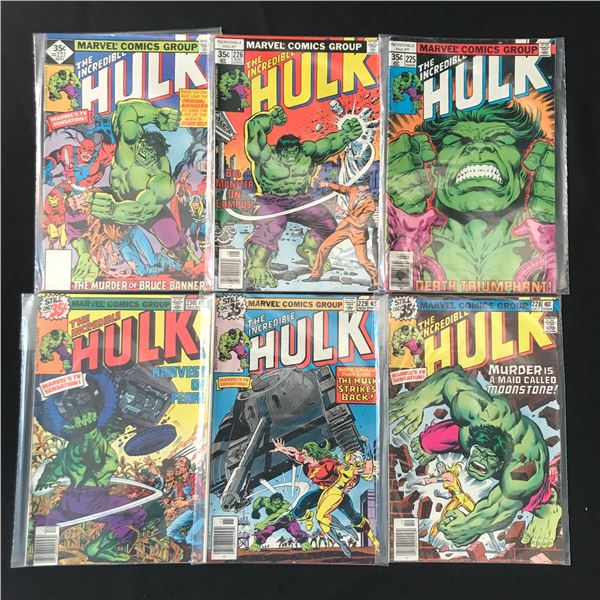 LOT OF 6 Incredible Hulk COMICS #225-230 - MARVEL COMICS