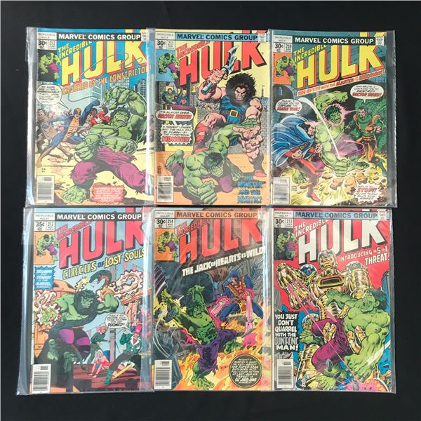 LOT OF 6 INCredible Hulk COMICS - MARVEL COMICS