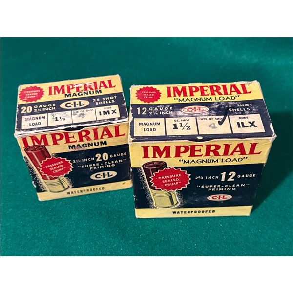 12 and 20 Ga Imperial Shotgun Shells Mixed Lot in Collector's Boxes