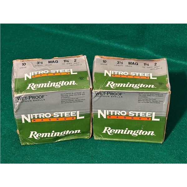 10 Ga 3.5" Remington Nitro Steel Magnum 2 Shot Shells