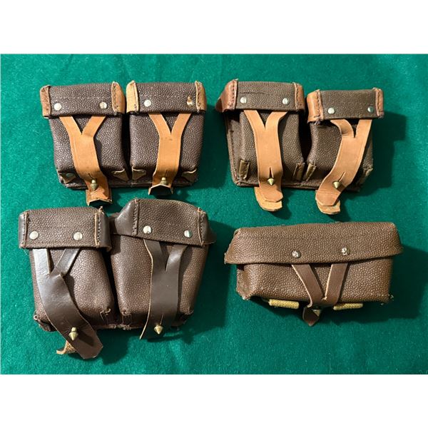 Soviet Military-Style Ammunition Pouches – Brown Leather & Web