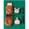 Image 2 : Leather Pouches with Brass Screw-Top Oiler Bottles and Tools