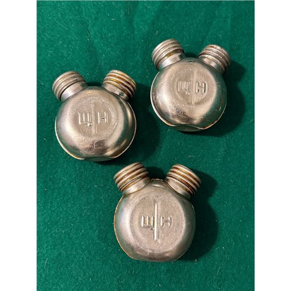 Brass Screw-Top Oiler Bottles Lot of 3